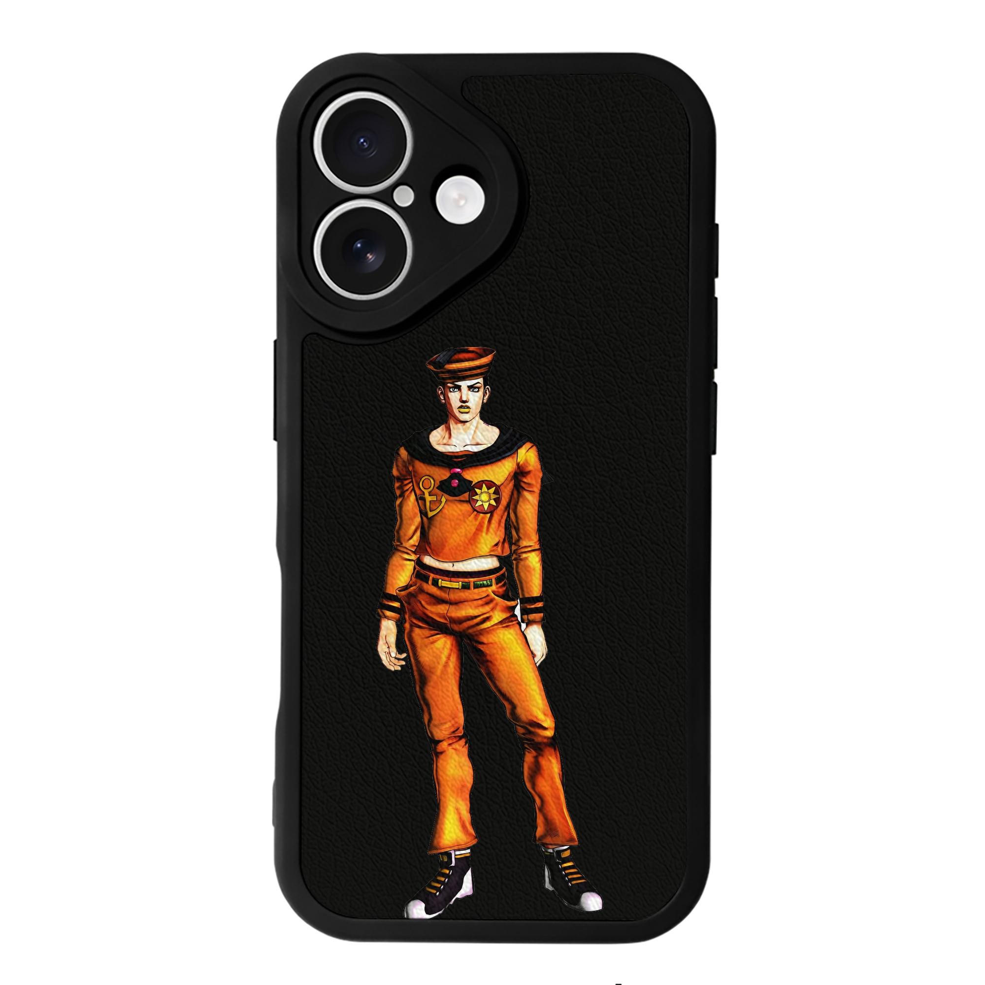 （画像用） ジョジョの奇妙な冒険 東方定助 JoJo's Bizarre Adventure Higashikata Josuke 【iPhone 16シリーズ対応】シリコンスマホケース（レザー調） 材質：シリコン